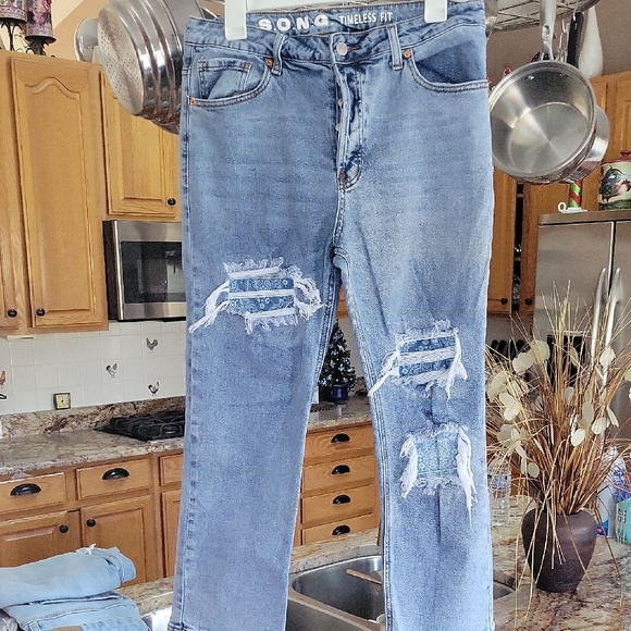 Sonoma Denim - S.O.N.G Distressed Buttonfly Blue Jeans